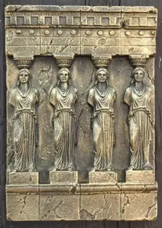 quadriga Wandrelief Antik Stil Relief Wand Gemälde Antike Handarbeit Gott Bild