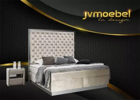 Komplettes Bett Boxspring Betten Luxus Design Schlafzimmer Möbel Edelstahl Neu