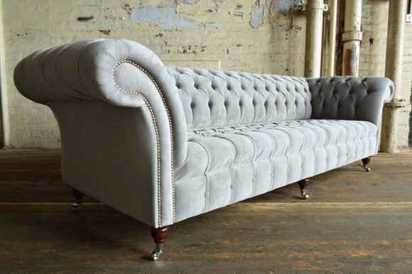 Chesterfield 4 Sitzer XXL Polster Sitz Couch Sofa Garnitur Big Couchen 2016-51