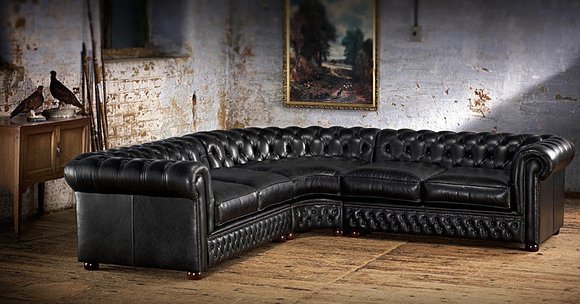 Chesterfield Ecksofa Couch Polster Garnitur Sofa Ecke Ledersofa Textil