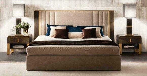 Bett 2x Nachttisch 3 tlg Schlafzimmer Set Design Modern Luxus Italienische Möbel