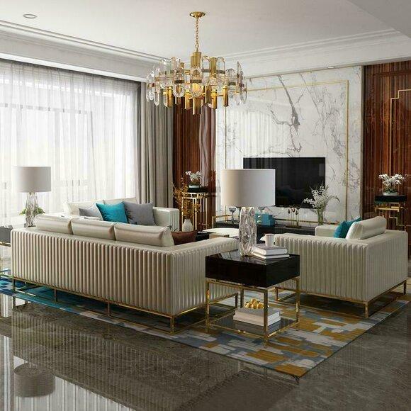 Sofagarnitur 3+2+1 Sitzer Set Design Sofa Polster Couchen Modern Couch