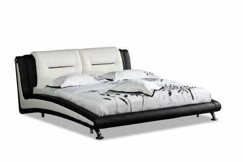 Designer Polsterbett Betten Polster Ehe Leder Doppel Bett 180x200cm Sofort