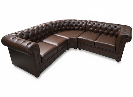 Hochwertige Chesterfield Leder Sofa Couch Polster Eck 100% Leder Sofort