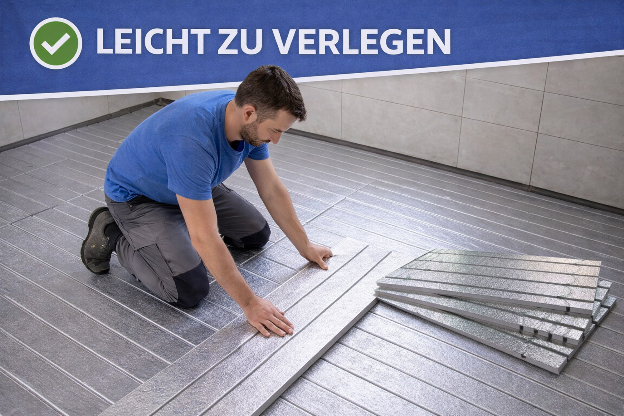 Trockenbau Fu&szlig;bodenheizung 0,72 m&sup2; &ndash; kein Estrich &ndash; 30/25/20 mm