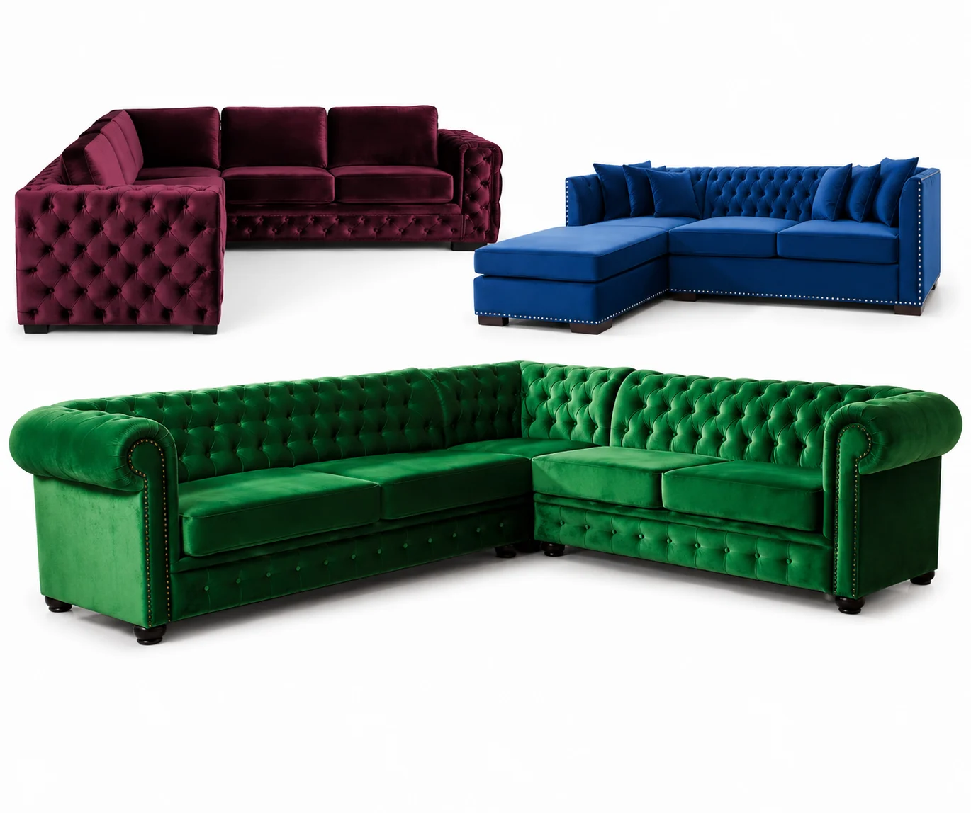 L Form Ecksofa Chesterfield