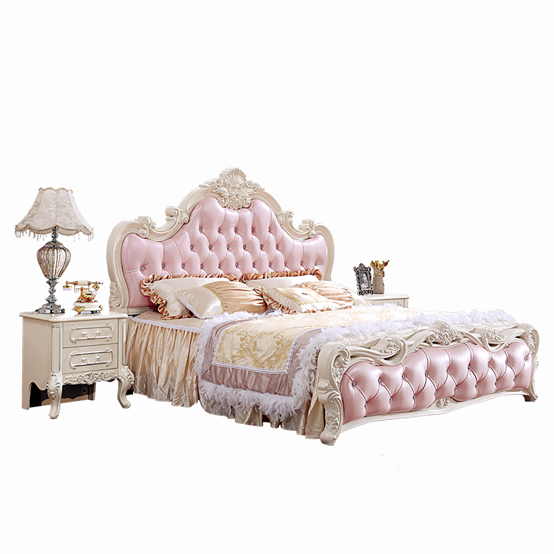 Schlafzimmer Set Bett + 2x Nachttische 3tlg. Möbel Barock Rokoko Klassik Sofort
